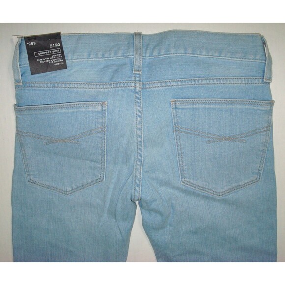 New Womens GAP NWT Cropped Boot Jeans 24 00 Light Blue Stretch Delmar 28 X 24 Lo - Picture 3 of 4